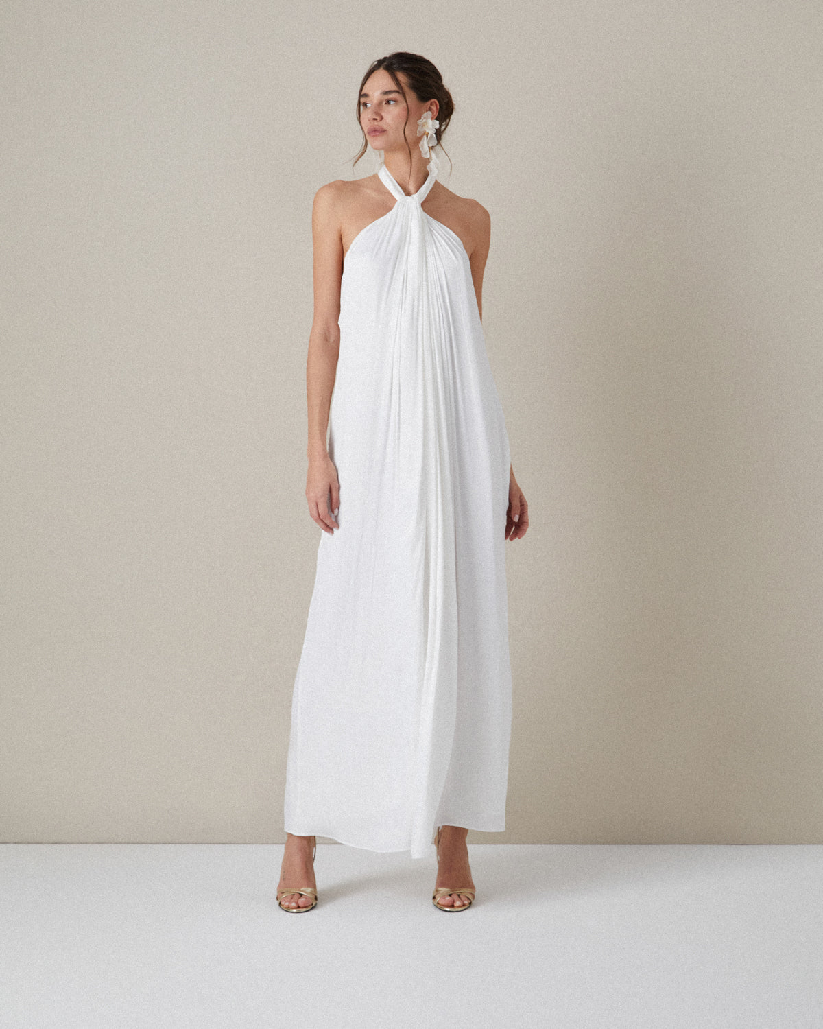 VESTIDO HALTER PLISADO