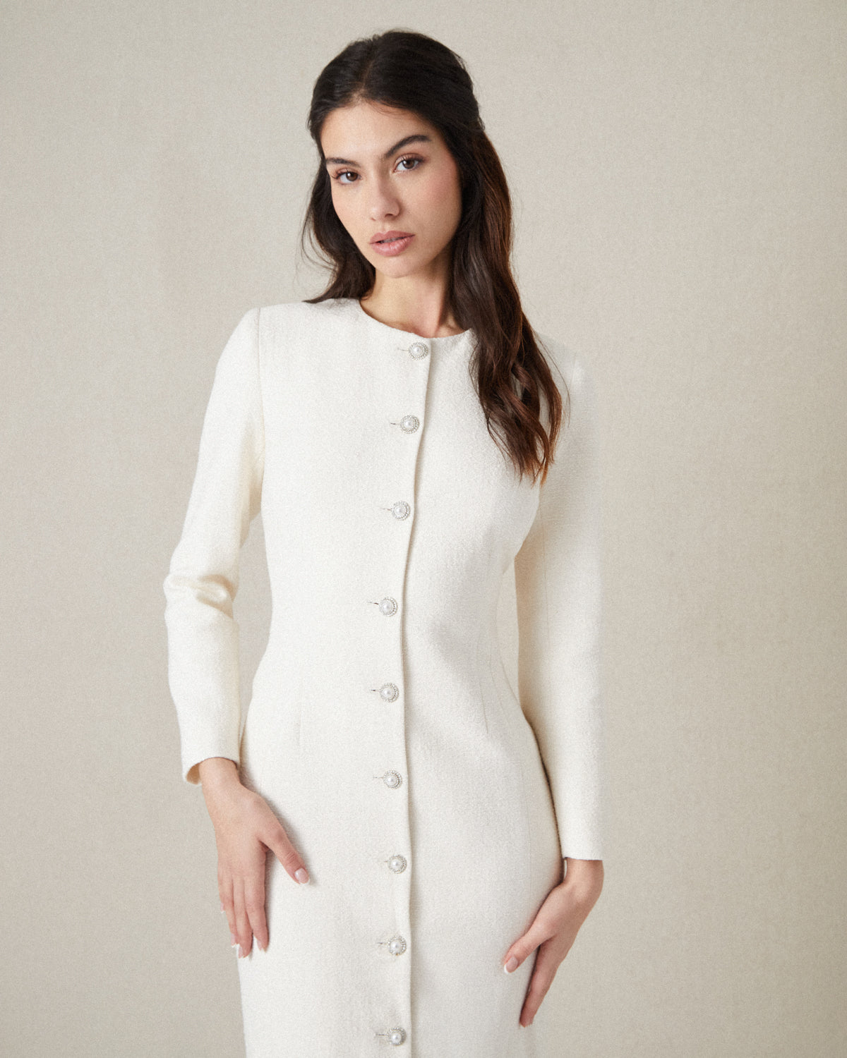 VESTIDO BOTONES JOYA FLECOS