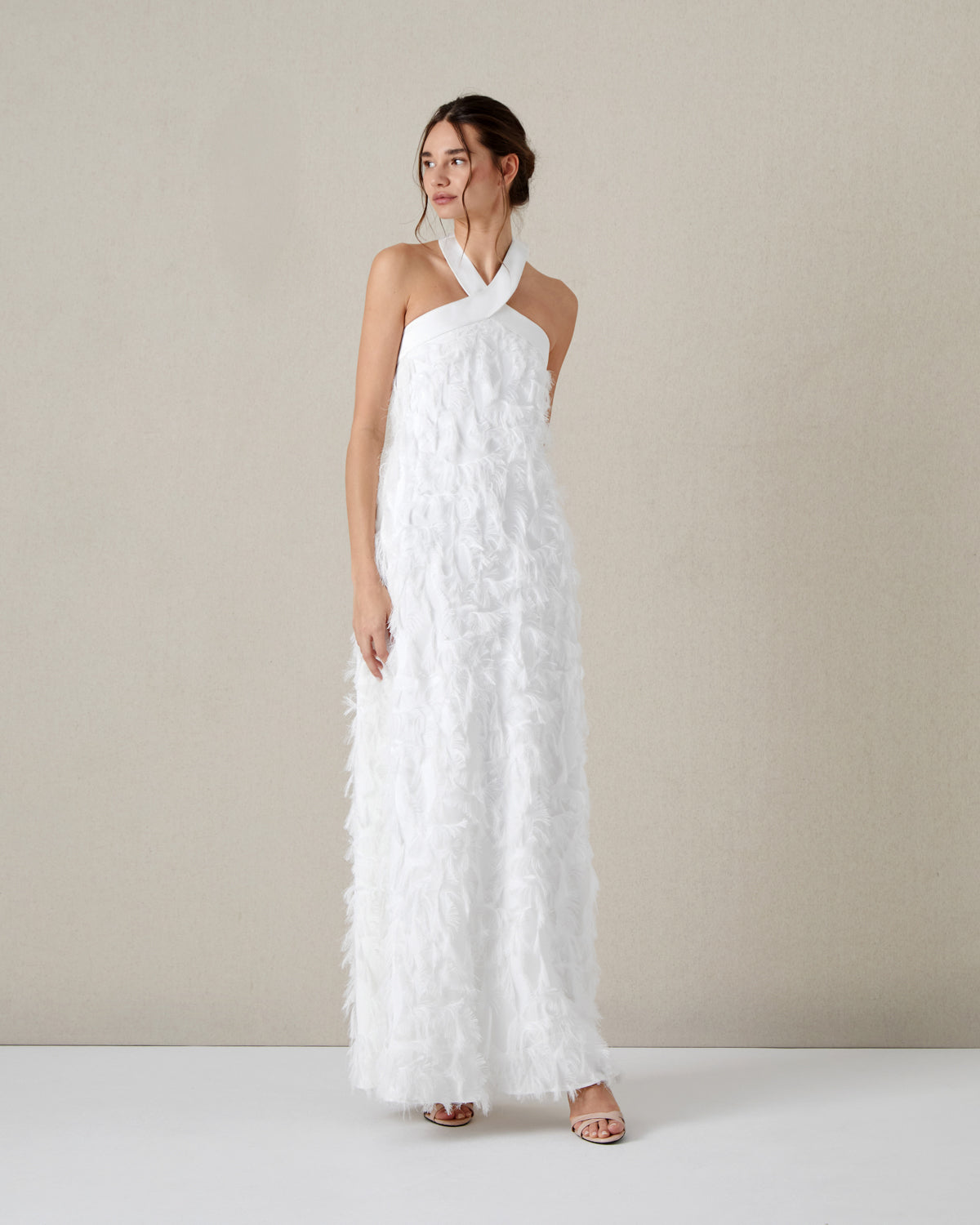 VESTIDO FLECOS HALTER