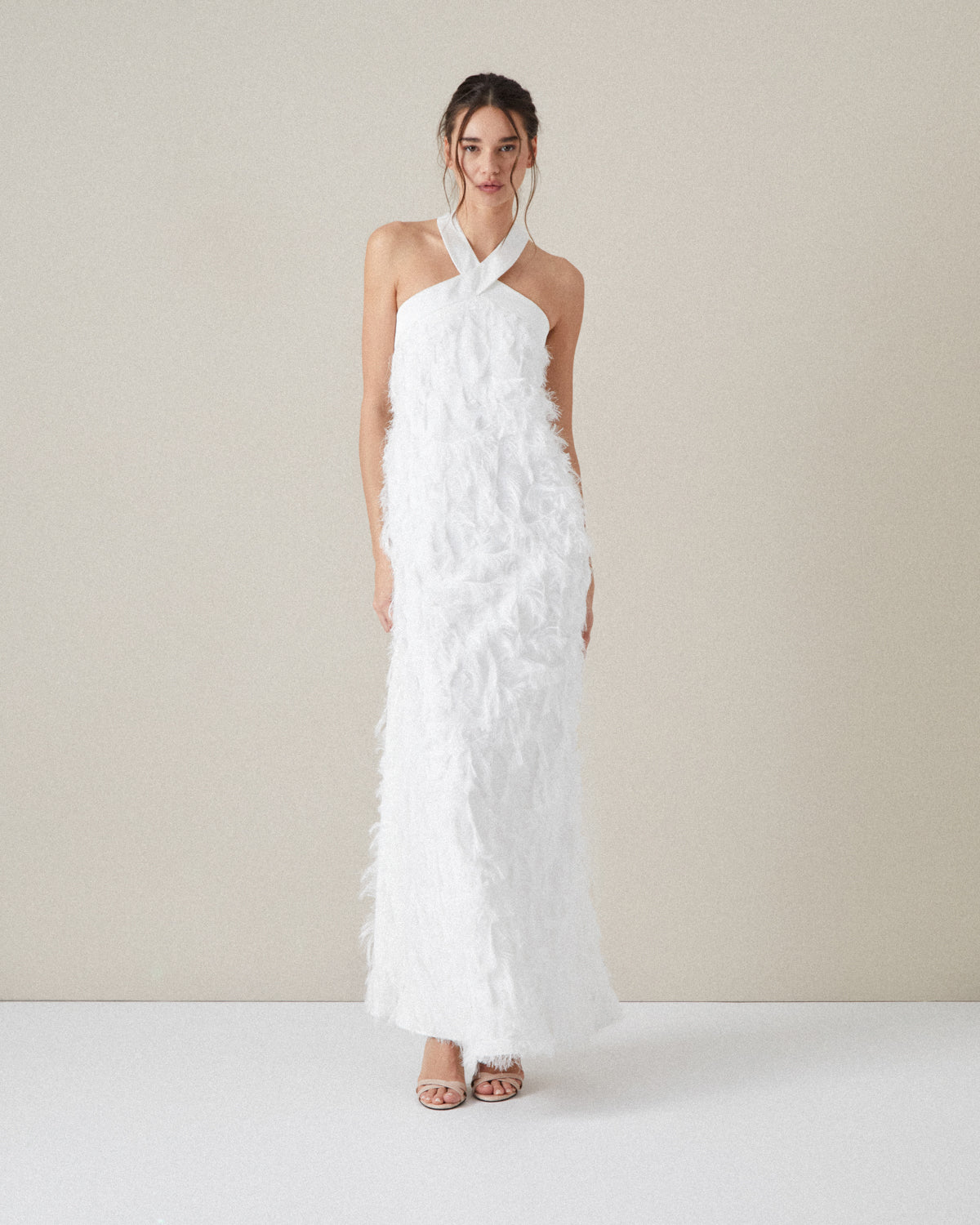 VESTIDO FLECOS HALTER